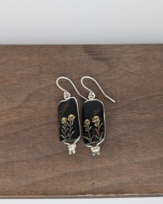 E. Leigh Signature Oils/ Indian Paintbrush on Obsidian-No. 2