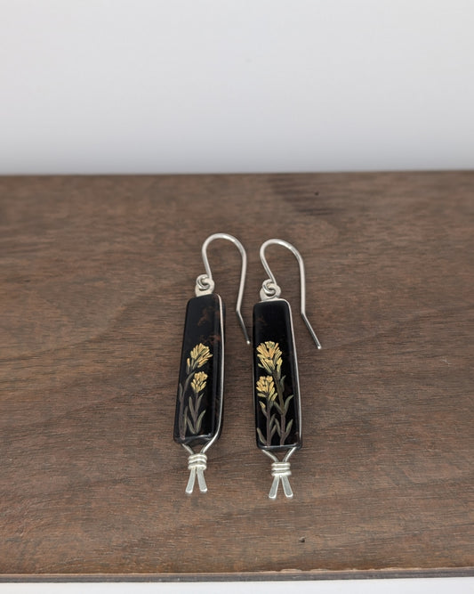 E. Leigh Signature Oils/ Indian Paintbrush on Obsidian-No. 1